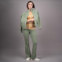 DG2 by Diane Gilman Knit Flex Zip-Front Seamed Jacket