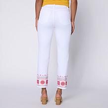 DG2 by Diane Gilman Legacy Stretch Denim Embroidered Ankle Jean