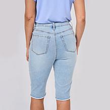 DG2 by Diane Gilman Legacy Stretch Denim Fray Hem Bermuda Short