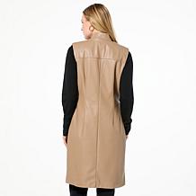 DG2 by Diane Gilman Long Faux Leather Vest