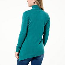 DG2 by Diane Gilman Lux Touch Asymmetric Hem Turtleneck Sweater