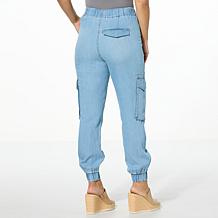DG2 by Diane Gilman Lyocell Denim Contrast Stitch Cargo Jogger