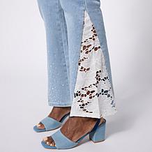 DG2 by Diane Gilman New Classic Stretch Crystal and Lace Bootcut Jean