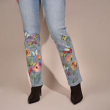 DG2 by Diane Gilman New Classic Stretch Denim 3D Embellished Jean