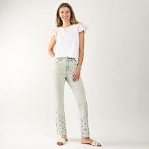 DG2 by Diane Gilman New Classic Stretch Denim Embroidered Bootcut Jean