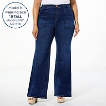 DG2 by Diane Gilman New Classic Stretch Denim Pull-On Wide-Leg Jean