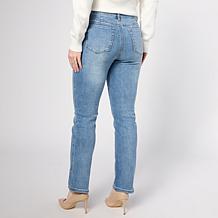 DG2 by Diane Gilman New Classic Stretch Denim Seamed Straight Leg Jean