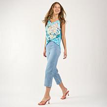 DG2 by Diane Gilman New Classic Stretch Denim Straight Leg Crop Jean