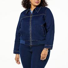 DG2 by Diane Gilman New Classic Stretch Denim Zip-Up Jacket