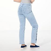 DG2 by Diane Gilman New Classic Stretch Embroidered Straight-Leg Jean
