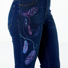 DG2 by Diane Gilman New Classic Stretch Embroidered Straight-Leg Jean