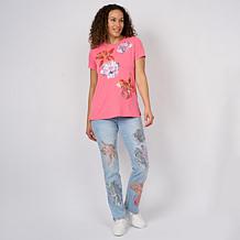 DG2 by Diane Gilman New Classic Stretch Sequin Baby Bootcut Jean