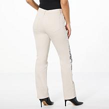 DG2 by Diane Gilman New Classic Stretch Straight-Leg Embroidered Jean