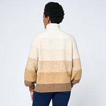 DG2 by Diane Gilman Ombre Cable Turtleneck Sweater