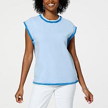 DG2 by Diane Gilman Ombré Spray Wash Cap-Sleeve Tee