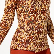 DG2 by Diane
Gilman Printed Brushed Sweater Knit Novelty Button Top