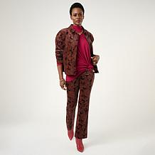 DG2 by Diane Gilman Printed Modern Bomber Jacket
