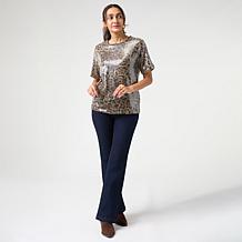 DG2 by Diane Gilman Printed Sequin Tee
