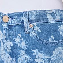 DG2 by Diane Gilman Printed Stretch Denim Bootcut 5-Pocket Jean