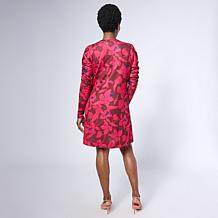 DG2 by Diane Gilman Puff Sleeve Printed A-Line Dress