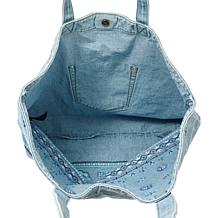 DG2 by Diane Gilman Rigid Denim Embroidered Tote Bag