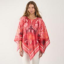DG2 by Diane Gilman Scarf Printed Drama Top with Tank