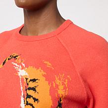 DG2 by Diane Gilman Sculpted Jaquard SoftEase Knit Sweater