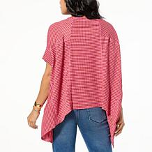 DG2 by Diane Gilman Side Drape Seersucker Knit Top