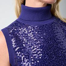 DG2 by Diane Gilman Softease Sequin Sweater Turtleneck Tank