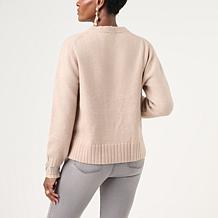 DG2 by Diane Gilman Starburst Embellished Crew Neck Sweater
