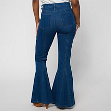 DG2 by Diane Gilman Super Stretch Knit Denim Flared Jean