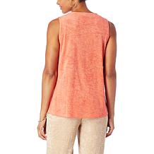 DG2 by Diane Gilman Terry Cloth Crew-Neck Tank