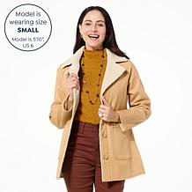 DG2 by Diane Gilman Vintage-Style Denim Sherpa Coat