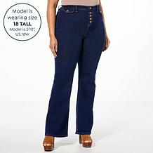 DG2 by Diane Gilman Virtual Stretch Denim Button Fly Bootcut Jean