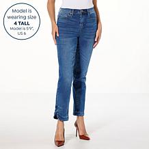 DG2 by Diane Gilman Virtual Stretch Denim Curved-Hem Ankle Jean