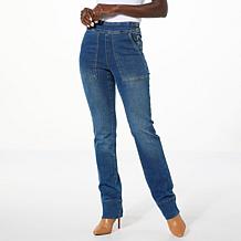 DG2 by Diane Gilman Virtual Stretch Denim Straight-Leg Pull-On Jean