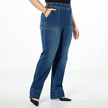 DG2 by Diane Gilman Virtual Stretch Denim Straight-Leg Pull-On Jean