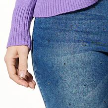 DG2 by Diane Gilman Virtual Stretch Embellished Kick Flare Crop Jean