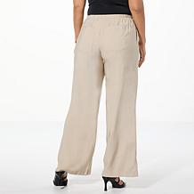DG2 by Diane Gilman Washed Twill Wide-Leg Pull-On Pant