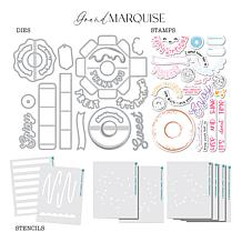Diamond Press 3D Donut Box Stamp, Die & Stencil Kit