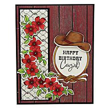 Diamond Press Cowgirl Stamp, Die and Stencil Kit