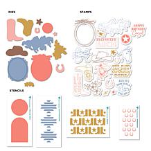 Diamond Press Cowgirl Stamp, Die and Stencil Kit