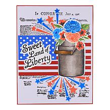 Diamond Press Floral & Flag Americana/July 4th Stamp, Die, Stencil Kit