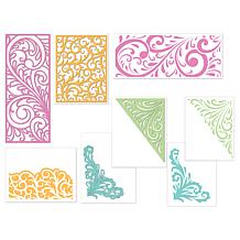 Diamond Press Flourishes Background Die and Stencil Kit