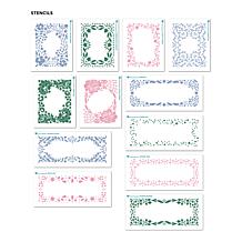 Diamond Press Slimline and A2 Flourish Border Stencil Kit Set of 12