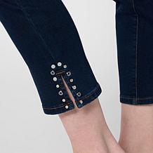 Diane Gilman Legacy Stretch Denim Studded Skinny Crop Jean