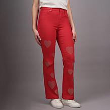 Diane Gilman New Classic Stretch Heart Studded Bootcut Jean
