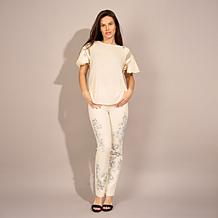 Diane Gilman New Classic Stretch Watercolor Printed Straight Leg Jean