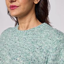 Diane Gilman Speckled Yarn Cable Knit Sweater