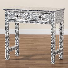 Diata Coastal Console Table with Capiz Shell Design